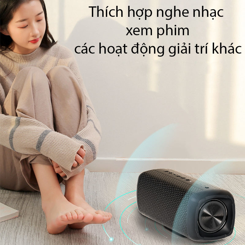 Loa Bluetooth Loa nghe nhạc di động Mini Bass ấm, loa không dây ngoài trời công suất lớn 80W cao cấp - Hàng Chính Hãng PKCB