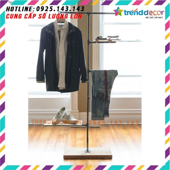 - Nội thất ống nước AS29 Kệ treo gắn tường gỗ kệ ống nước kiêm giá treo quần áo chất liệu ống nước