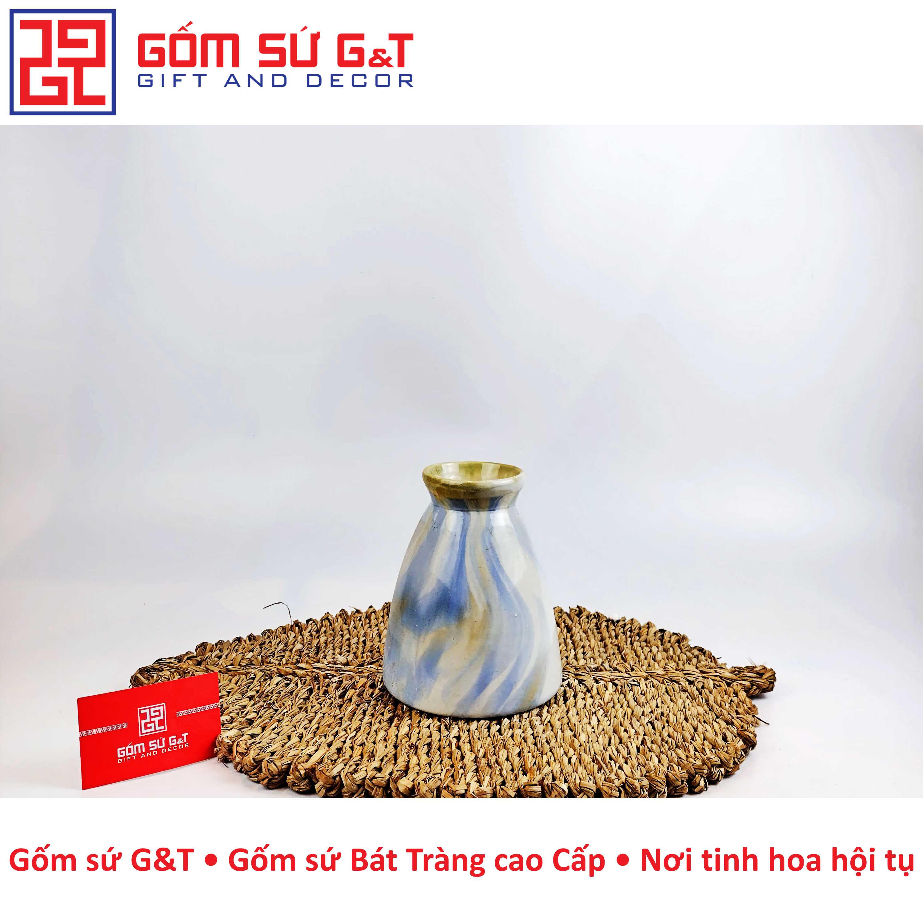 Lọ hoa dáng đầm men màu Gốm Sứ G&amp;T