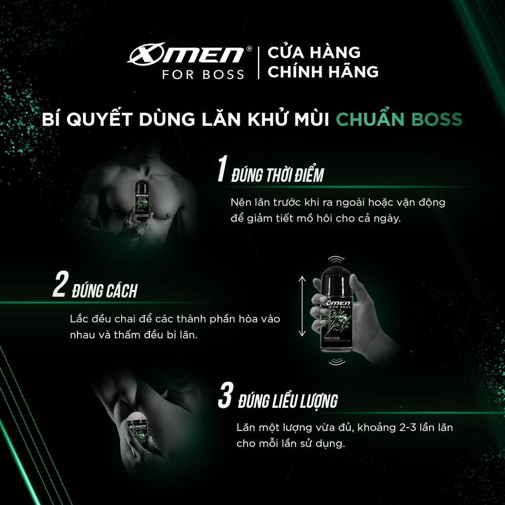 Combo 2 Lăn khử mùi Xmen for Boss 50ml/chai Hương Năng Động Motion