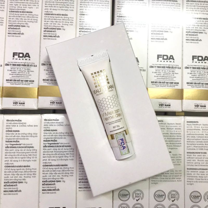 Kem UV Melasma Remedee chiết xuất rau má giúp chống nắng,mờ nám,dưỡng trắng,trẻ hóa làn da