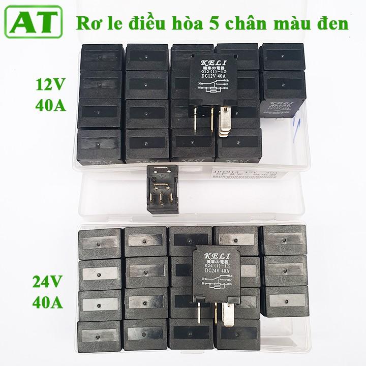 Hộp 20 Rơ Le Điều Hòa Ô Tô 5 Chân 12V hoặc 24V 40A Màu Đen