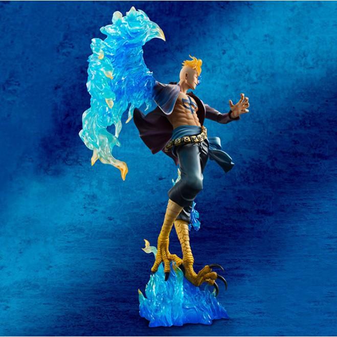 Mô hình One Piece Mô hình Figure Marco Phượng Hoàng màu rất là sắc nét màu xanh cánh lửa đẹp