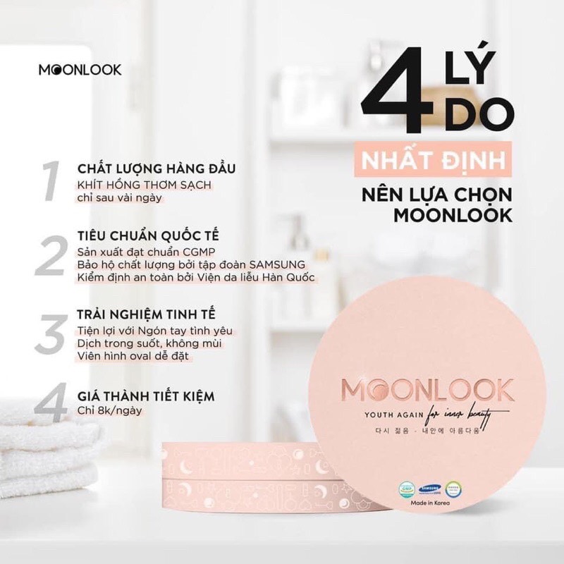 Viên Se Khít Cô Bé Và Làm Hồng Cửa Dưới MoonLook Youth Again Hộp 6 Viên
