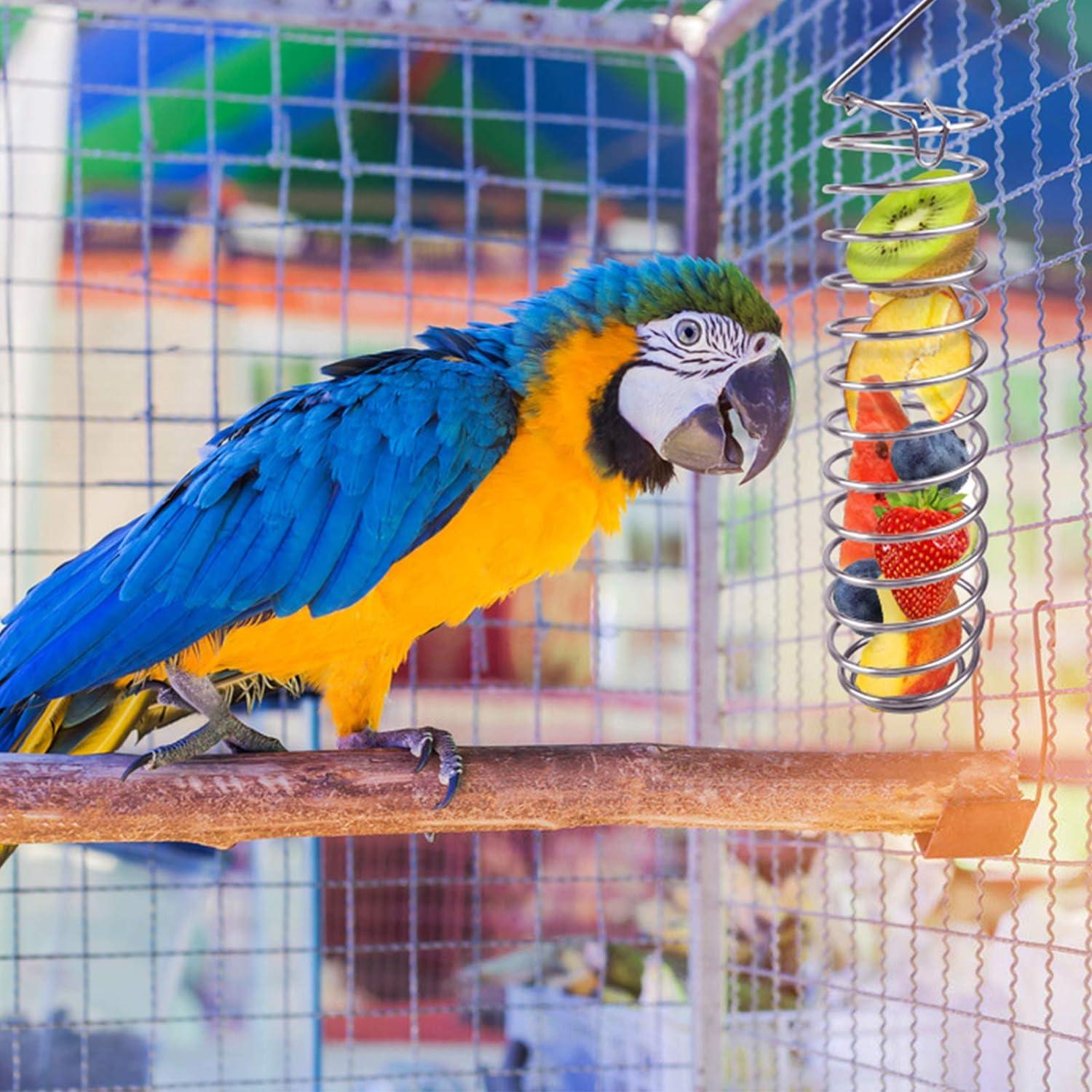 Vẹt Rổ Đựng Thức Ăn Cho Chim Bằng Thép Không Gỉ Vẹt Treo Trái Cây Đựng Rau Củ Kê, g Chim Ăn Phụ Kiện Cho Vẹt Đuôi Dài