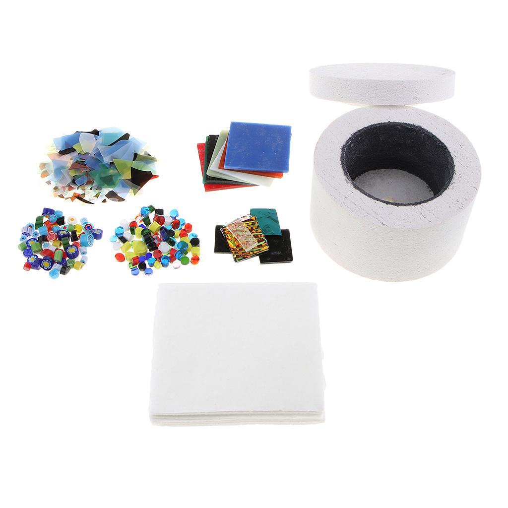 7-Set Microwave Kiln &amp; Stained Fusing Glass &amp; Ceramic Fiber Kiln Paper Tool