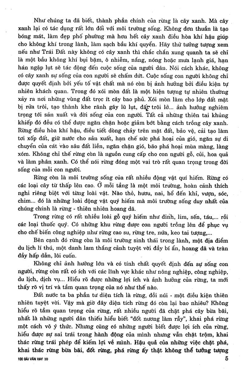 100 Bài Văn Hay 10