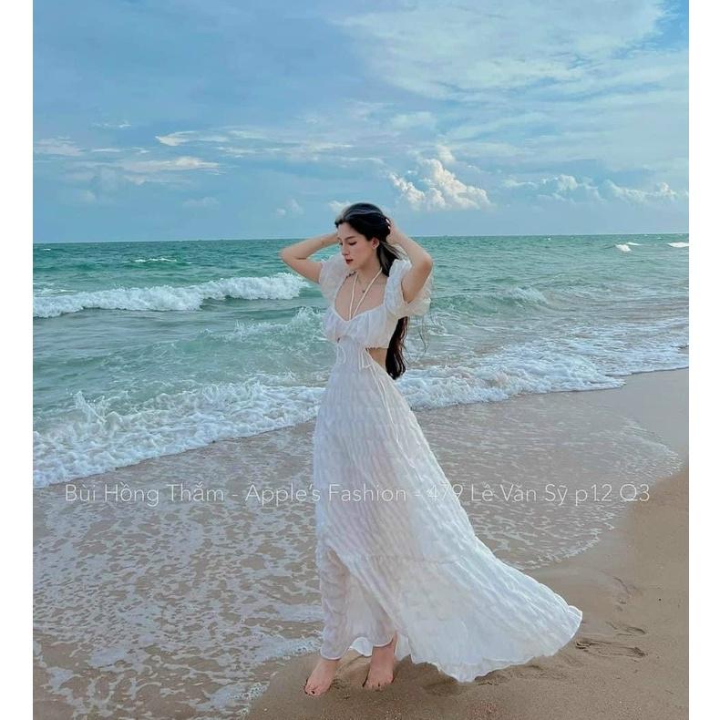 Đầm maxi xốp mocking cao cấp y hình ( kèm mút