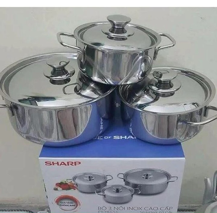 BỘ 3 NỒI INOX SHAP DÙNG CHO MỌI LOẠI BẾP