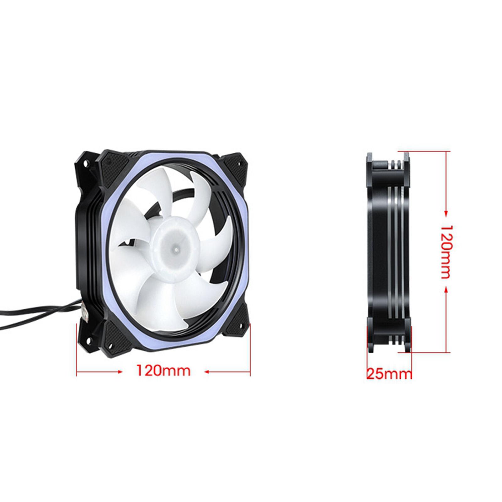 Case Fan RGB Lighting 120mm with Independently-Controlled LEDS, Absorbing Rubber Pads, PWM Static Pressure for Computer Case & Liquid Radiator