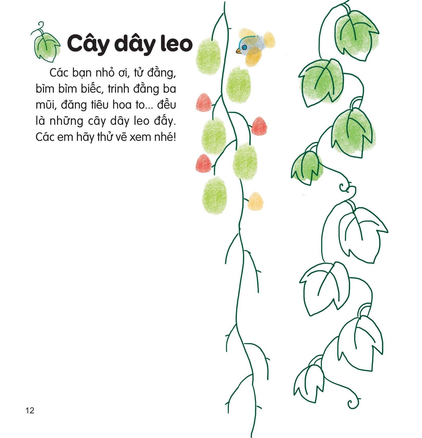 100++ Ý Tưởng Sáng Tạo Vẽ Tranh Bằng Vân Tay - Thực Vật - Bìa Cứng