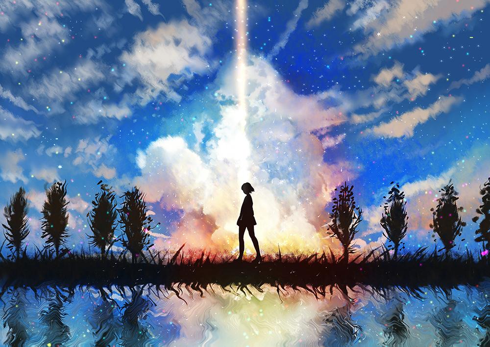 Poster A3 dán tường Anime, decal 30x42 trang trí có keo Your Name Wallpapers 2