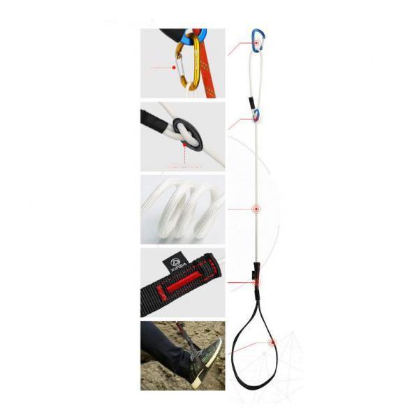 Rock Climbing Ascender Rope Foot Loop Ascender Webbing Rope Hardware Gear Strap Vertical Climbing Rope for Mountaineering Expedition Caving