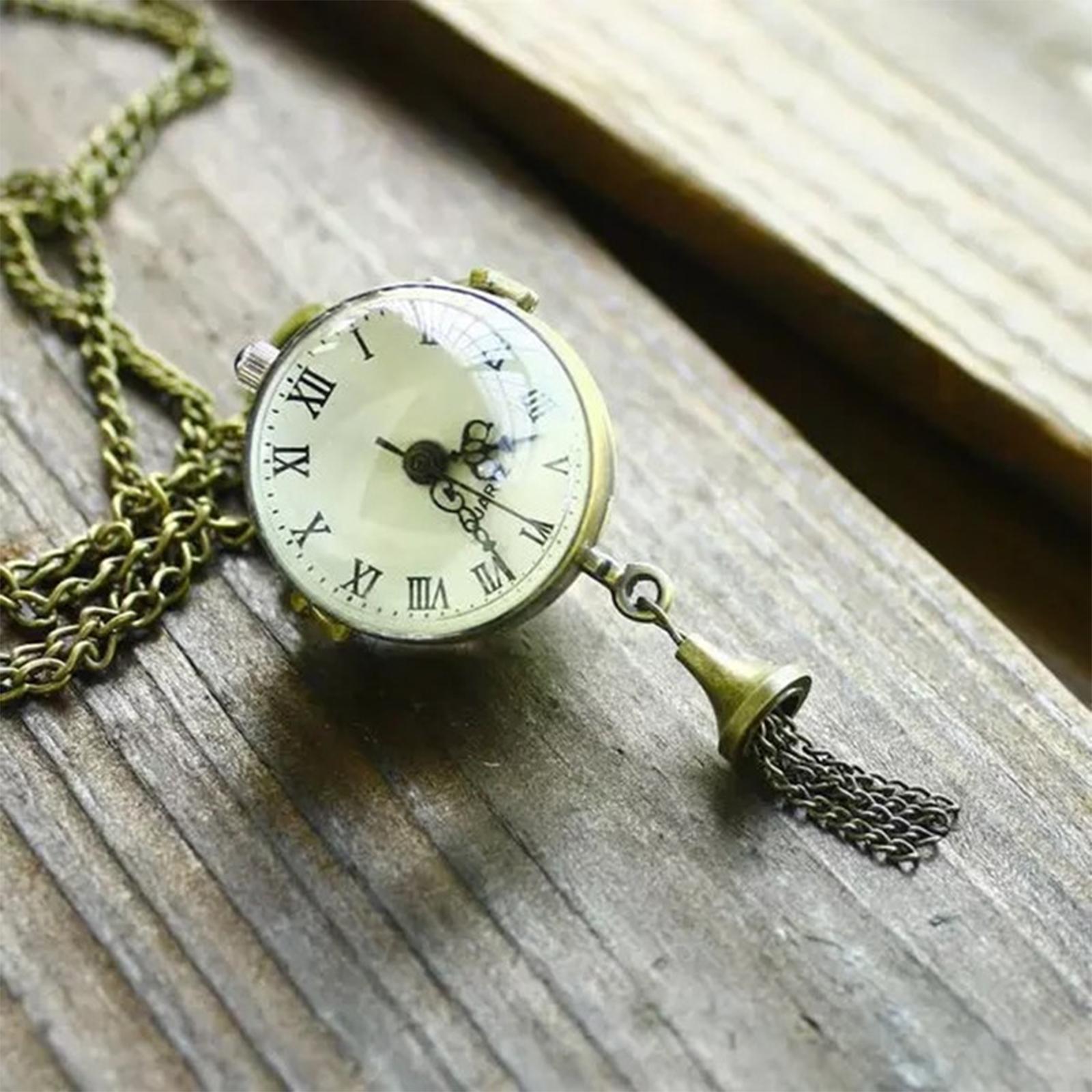 Pocket Watch Roman Characte Retro Gift Pendant Sweater Chain for Graduation