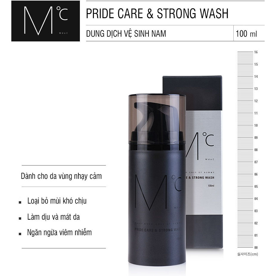 [ Tặng dao cạo râu ] Dung dịch vệ sinh nam MdoC Pride Care &amp; Strong Wash 100ml JN-MD02