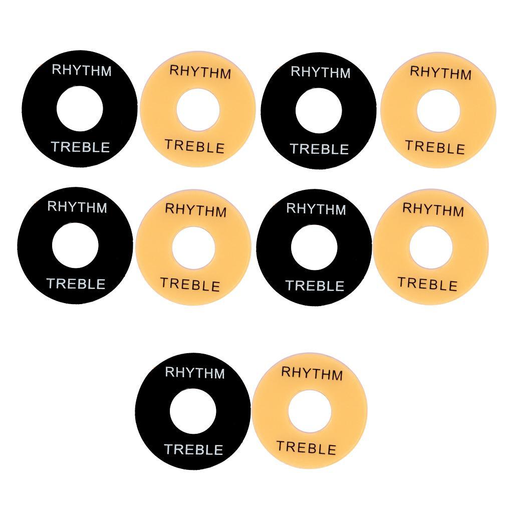 5 Pieces  Black Toggle Switch Washer w/ White Letters for LP  Guitar