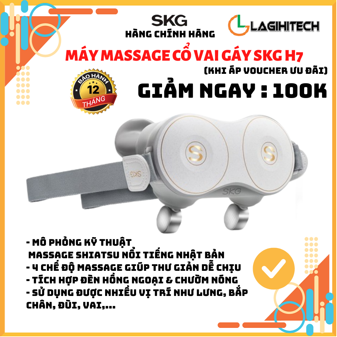 Máy Massage Cổ Vai Gáy SKG H7 - Hàng Chính Hãng