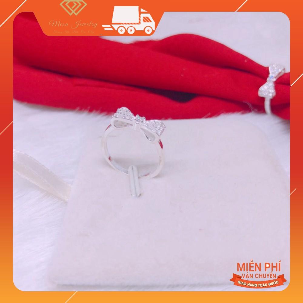 NHẪN NƠ BẠC TA GẮN ĐÁ SIÊU XINH