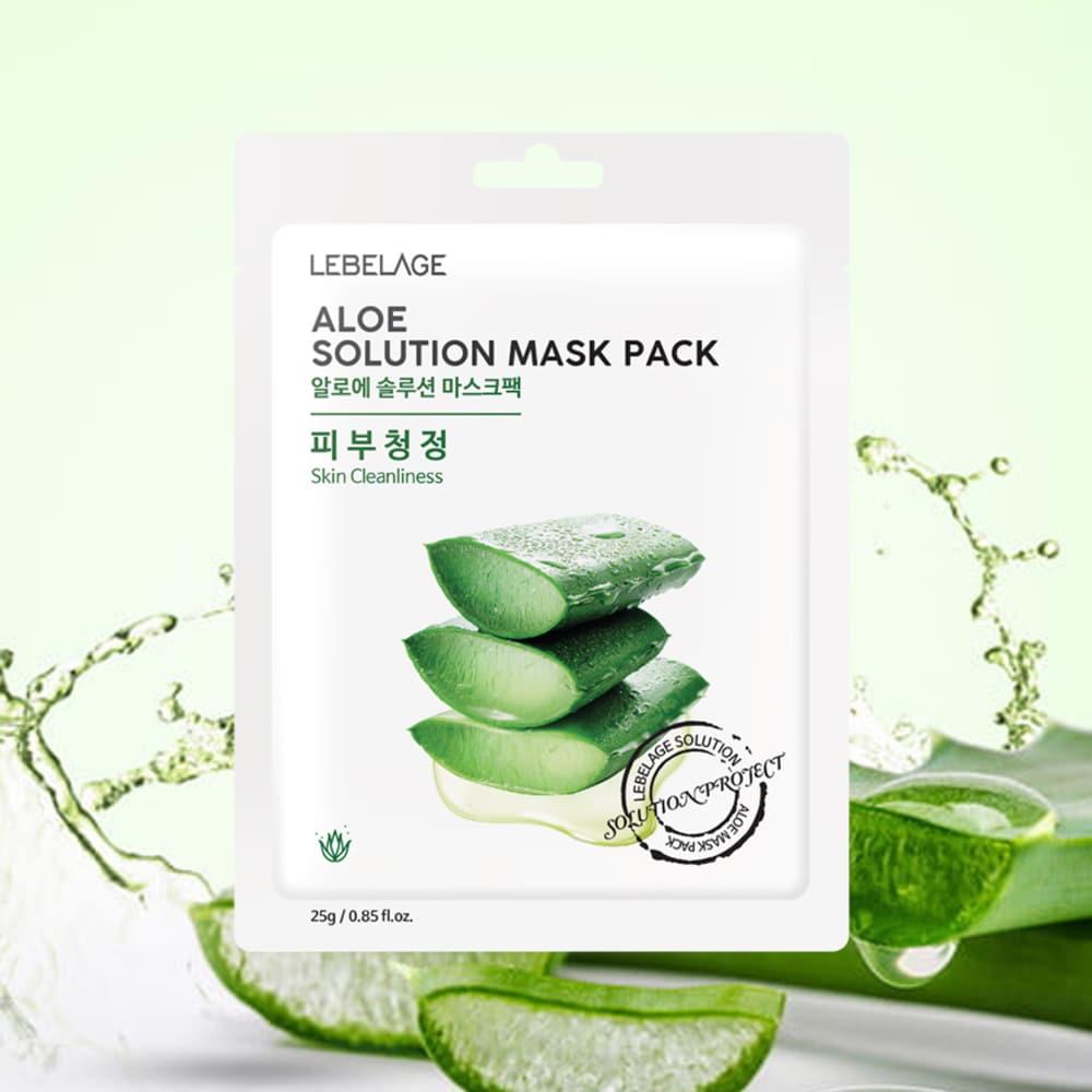 Mặt Nạ Lebelage Aloe Solution Mask Pack Skin Cleanliness Chiết Xuất Nha Đam 25g