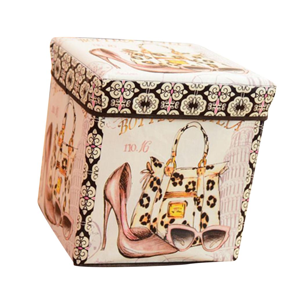 Foldable Storage Ottonmans Box Chest Seat Food Stool
