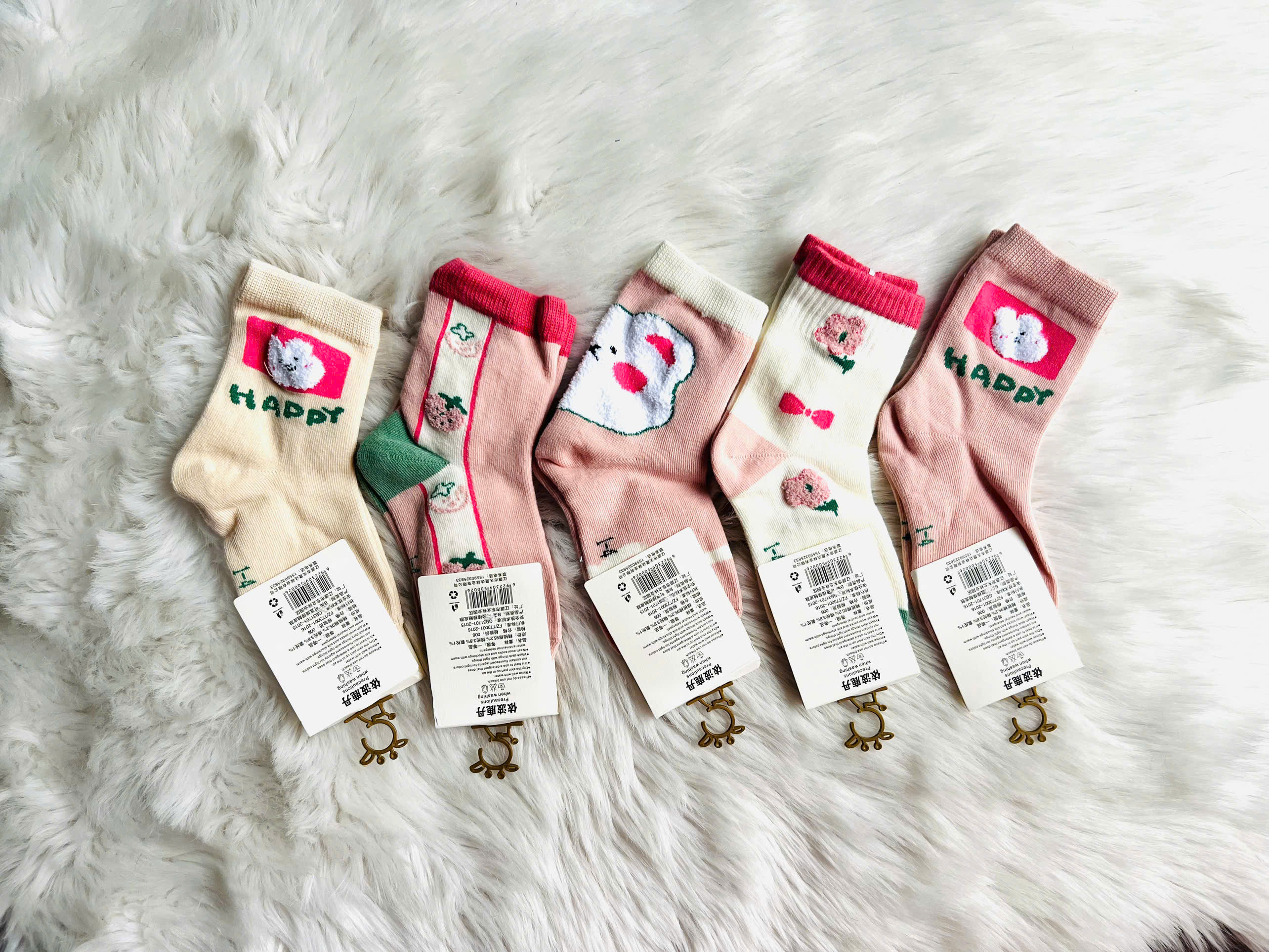 SET 5 ĐÔI TẤT TRẺ EM HỒNG DỄ THƯƠNG SIZE TỪ 1-12 TUỔI CHO TRẺ EM