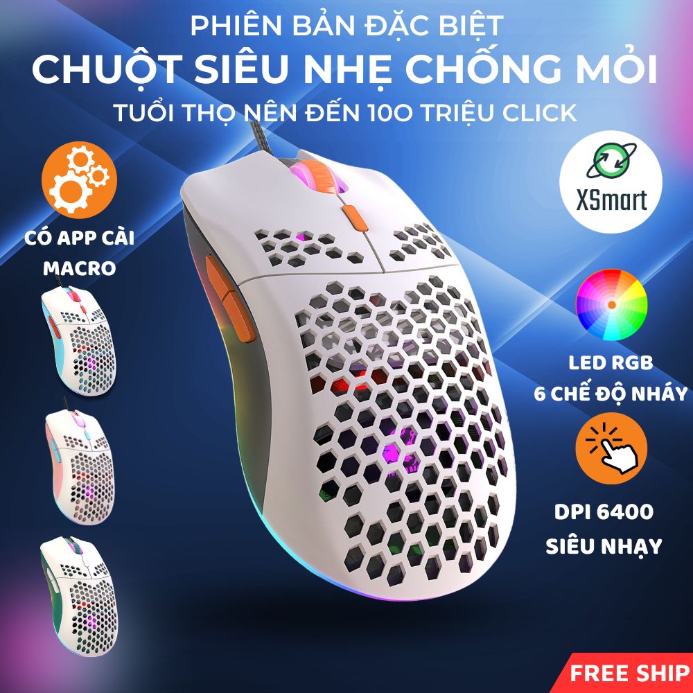 Chuột Máy Tính, Chuột Vi Tính LED RGB M1 PRO 2024 Cực Đẹp, Thiết Kế Chuột Gaming Độc Lạ-Hàng Chính Hãng