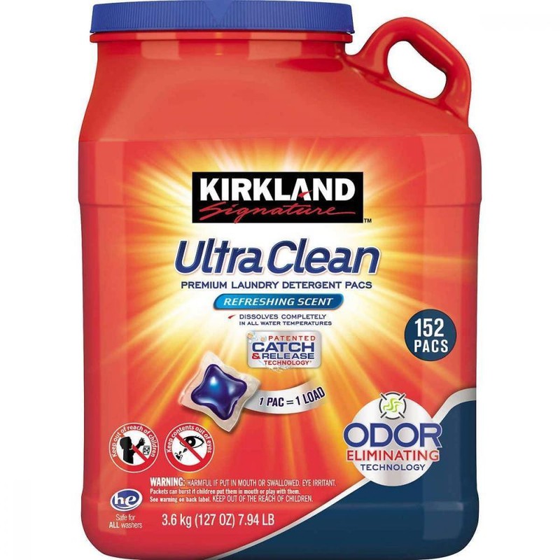 Viên Giặt Quần Áo Kháng Khuẩn Kirkland Signature Ultra Clean 152 Viên Của Mỹ