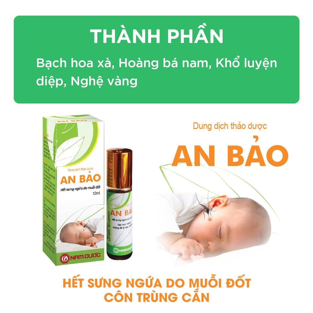 Dung dịch thảo dược An Bảo 12ml giúp hỗ trợ giảm sưng ngứa do muỗi đốt, côn trùng cắn cho bé, trẻ sơ sinh