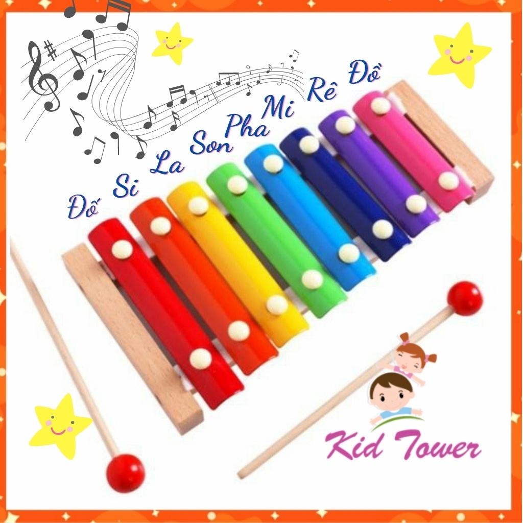 Đàn gõ 8 thanh Xylophone, đồ chơi nhạc cụ thông minh bằng gỗ giúp bé cảm thụ âm thanh tốt từ 0 đế 7 tuổi