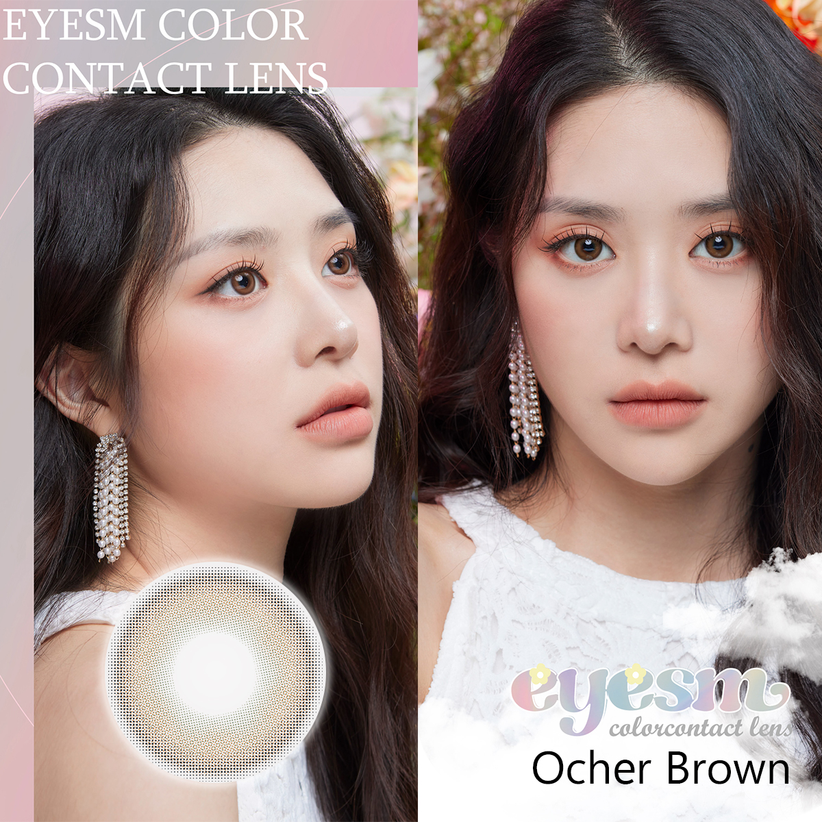 Kính áp tròng Eyesm Ocher Brown - Lens màu mắt nâu 1-6 tháng