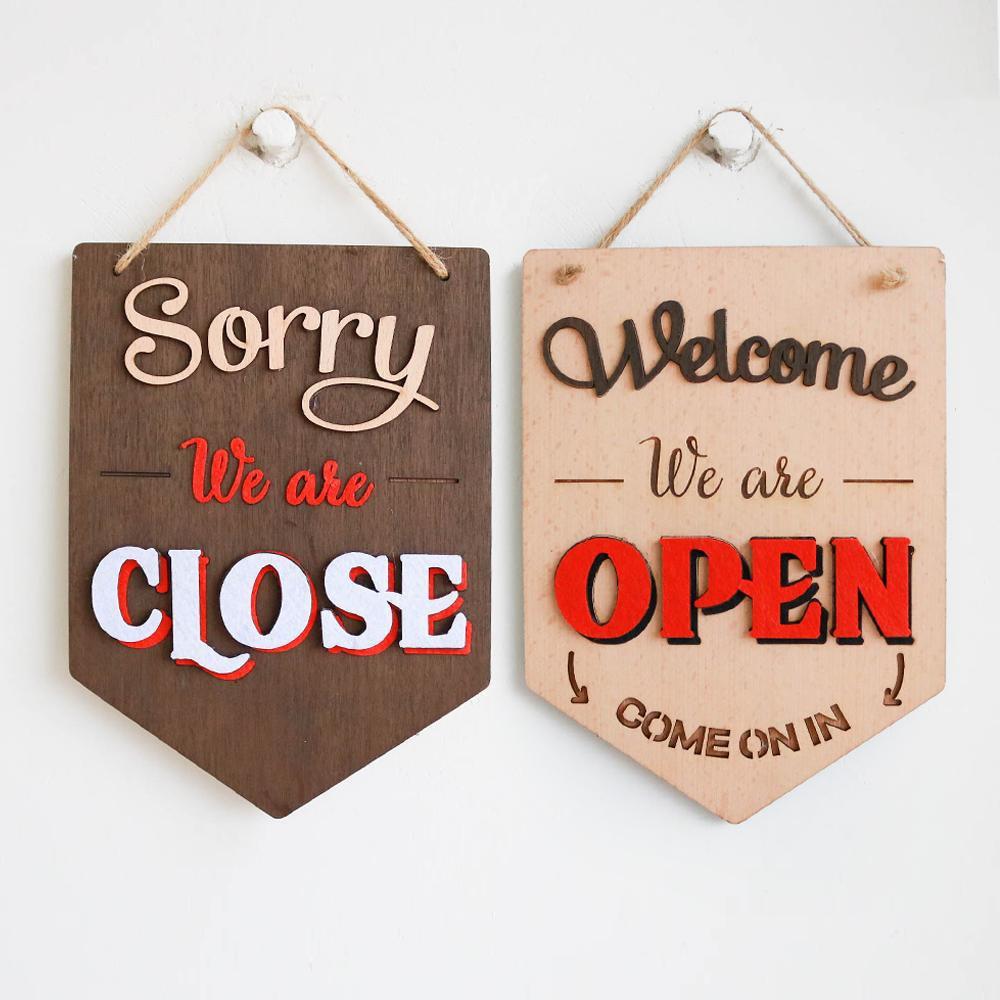 Bảng gỗ OPEN CLOSE 2 mặt nhiều mẫu