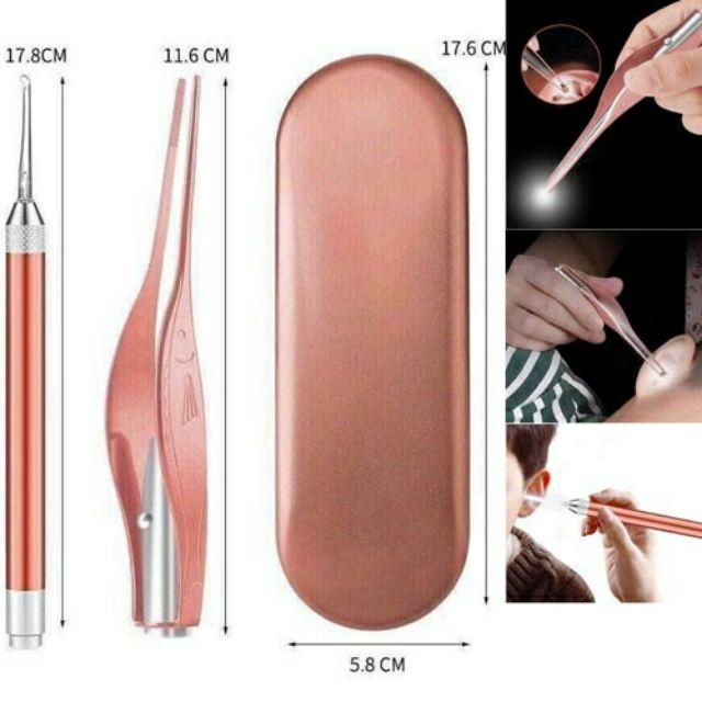 Bộ lấy ráy tai, ngoáy tai có đèn kèm hộp đựng