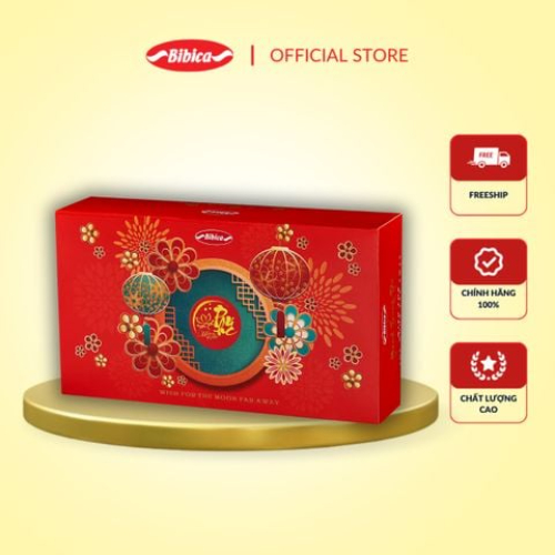Combo 2 Bánh Dẻo Trung Thu Truyền Thống Bibica -  Bánh dẻo Trà Ô Long trái cây 180g 0 trứng (5TTD)