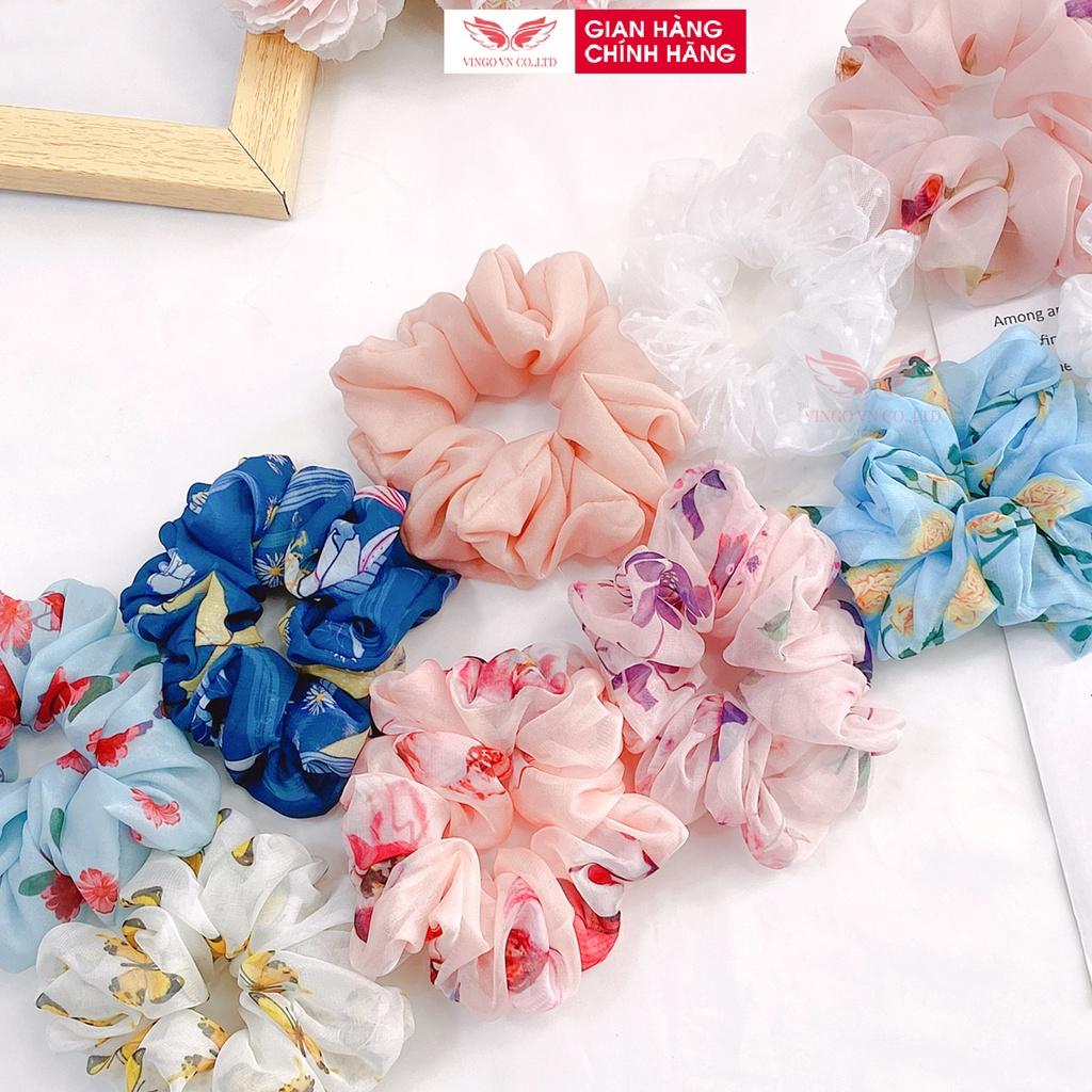 DÂY BUỘC TÓC SCRUNCHIE DỄ THƯƠNG VINGO NHIỀU MÀU XINH XẮN PHONG CÁCH HÀN QUỐC DBTL VNGO