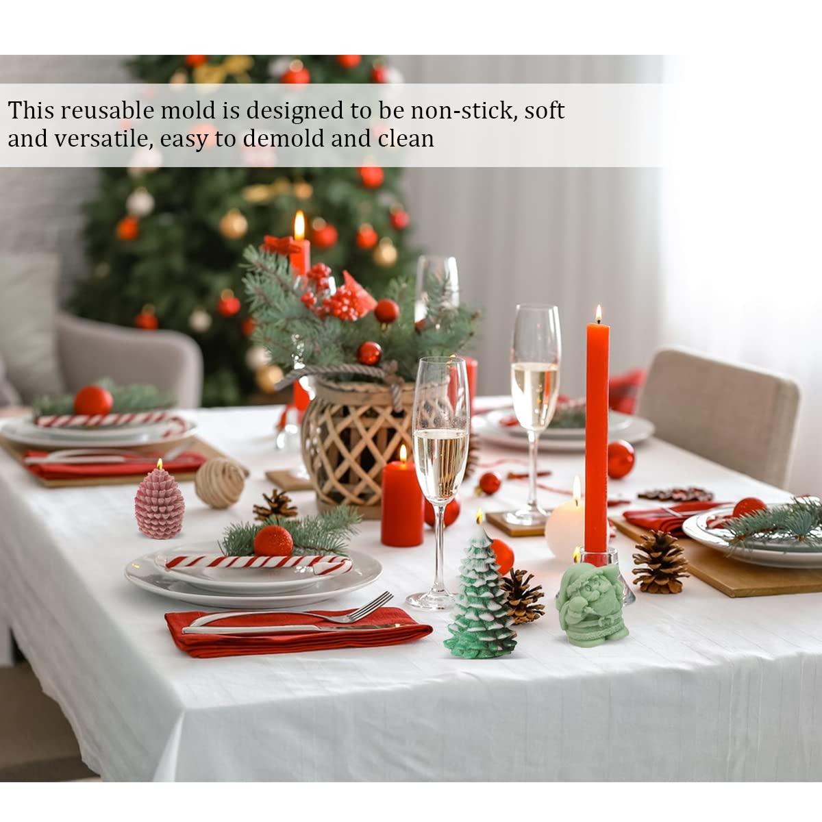 Hình dạng silicon thông, nấm cand nến Giáng sinh, hình dạng nến 3D của nón thông, hình dạng casting nến DIY