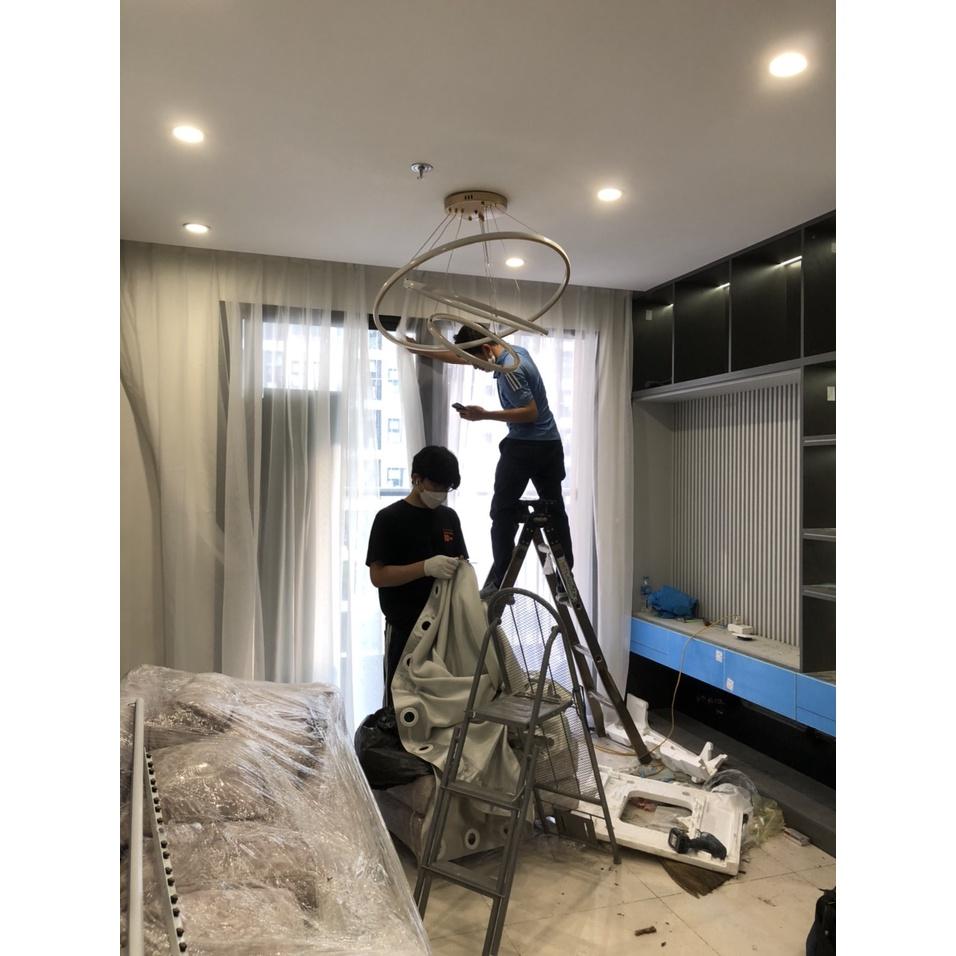 Đèn thả trần 3 vòng to kích thước 40*60*80,ánh sáng led 3 màu,trang trí phòng khách,ngủ,sảnh,nhà hàng,mẫu mới hiện đại