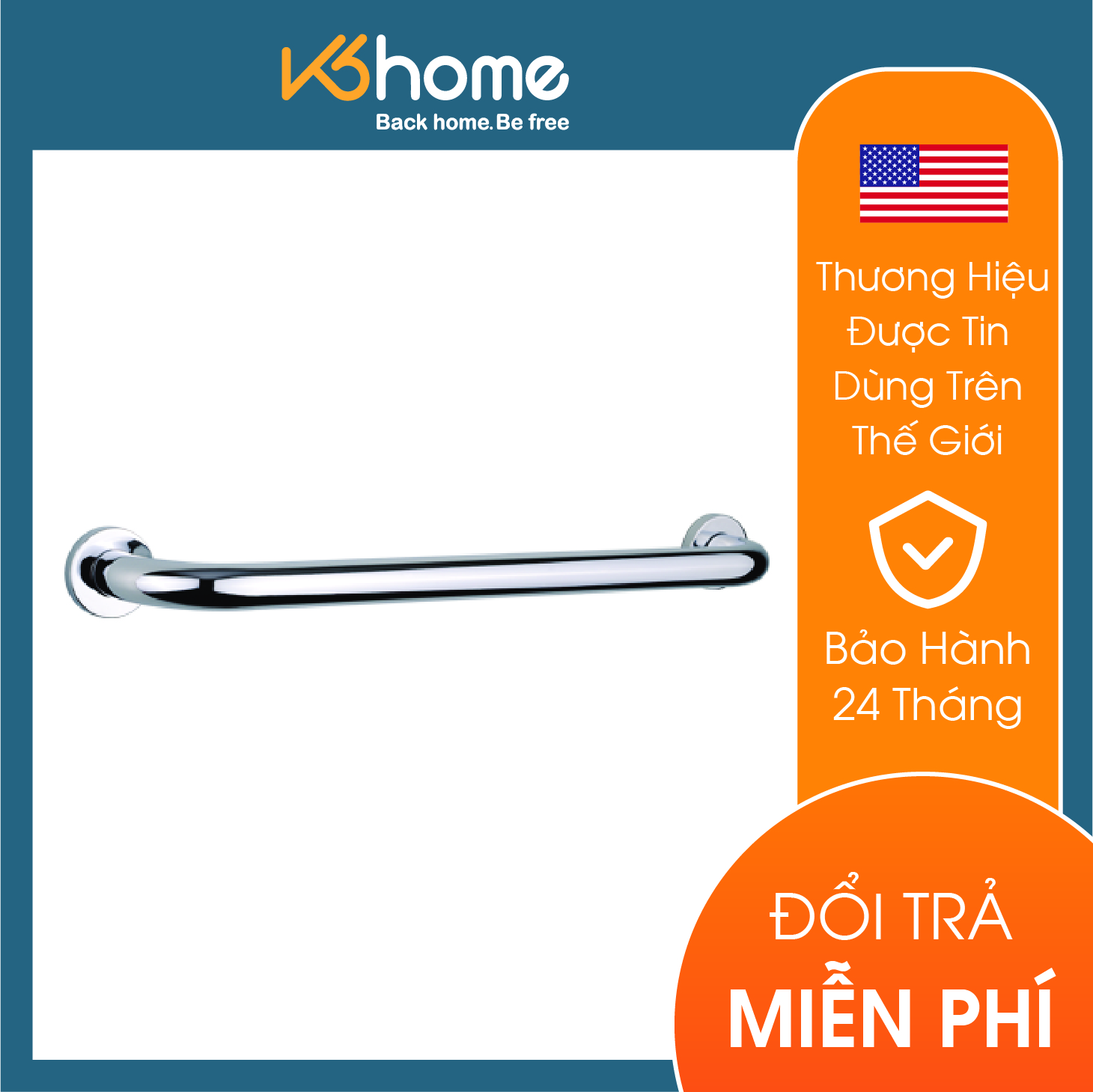 Thanh tay vịn inox nhà tắm 43 cm Moen - 90003