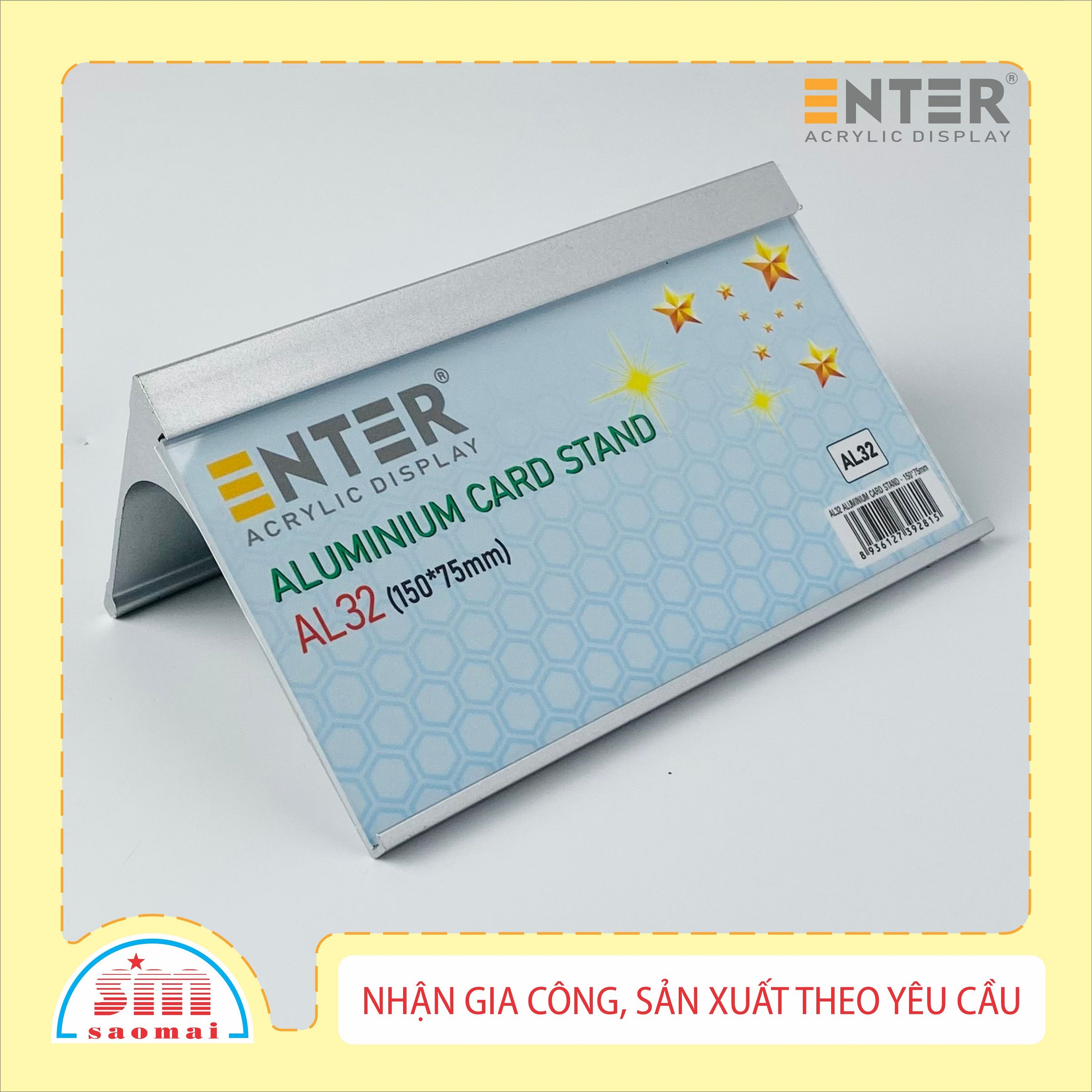 Bảng thông tin để bàn nhôm Enter AL32 150x75mm