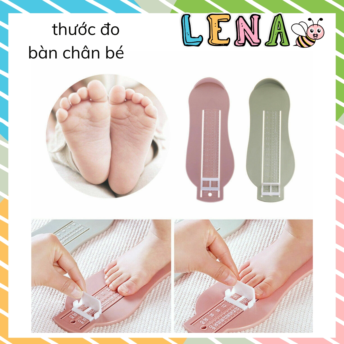 Thước đo bàn chân bé giúp mẹ mua chính xác size giầy dép cho con