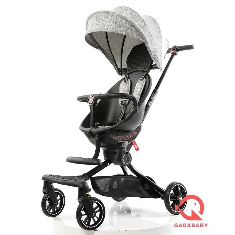 Xe đẩy V8 2 chiều, gấp gọn, ngã lưng, xoay 360 độ