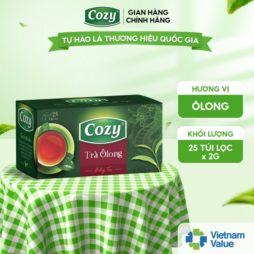 Cozy Trà Cozy túi lọc Ô Long 25 túi x 2g Hộp