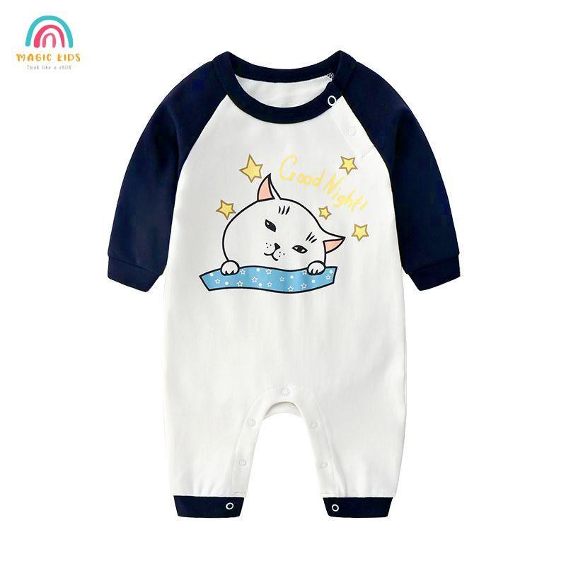 Bộ body dài tay chất liệu cotton họa tiết đáng yêu cho bé BL20011