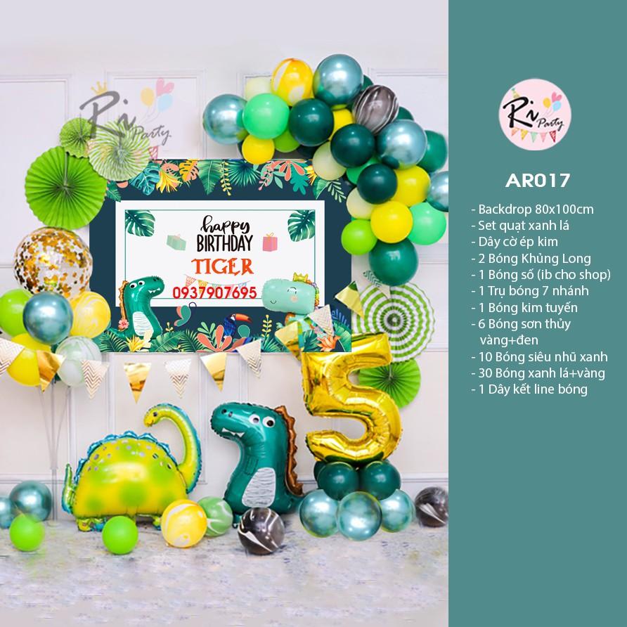 Set trang trí sinh nhật Khủng Long Siêu Yêu, Sinh nhật bé trai AR017