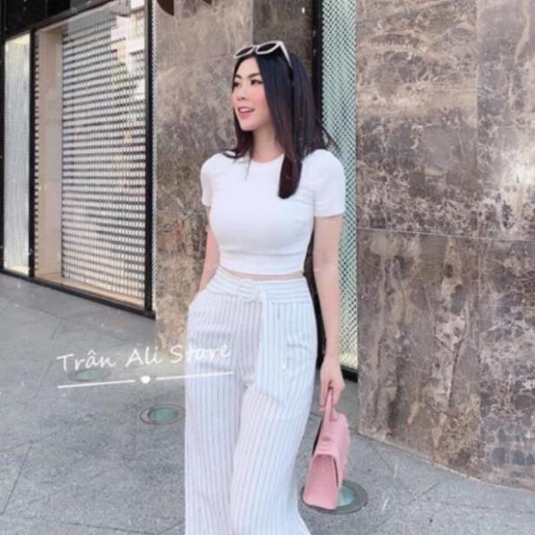 Áo croptop cộc tay chất cotton zip