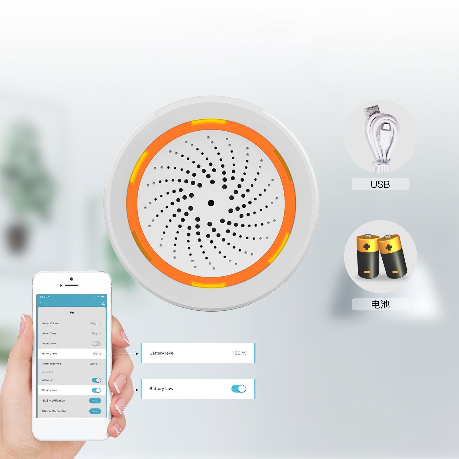 Remote Control Burglar Alarm, , Built in  Alarm, Panic Alarm for Tuya Supply, Threaten Thief Home Safety Patio Garages