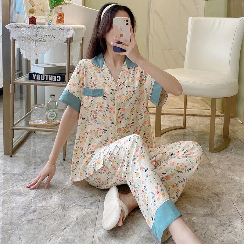 Đồ Mặc Nhà - Đồ Bộ Nữ Áo Ngắn Quần Dài Chất Đũi Lụa Cao Cấp Sang Chảnh CDDP02