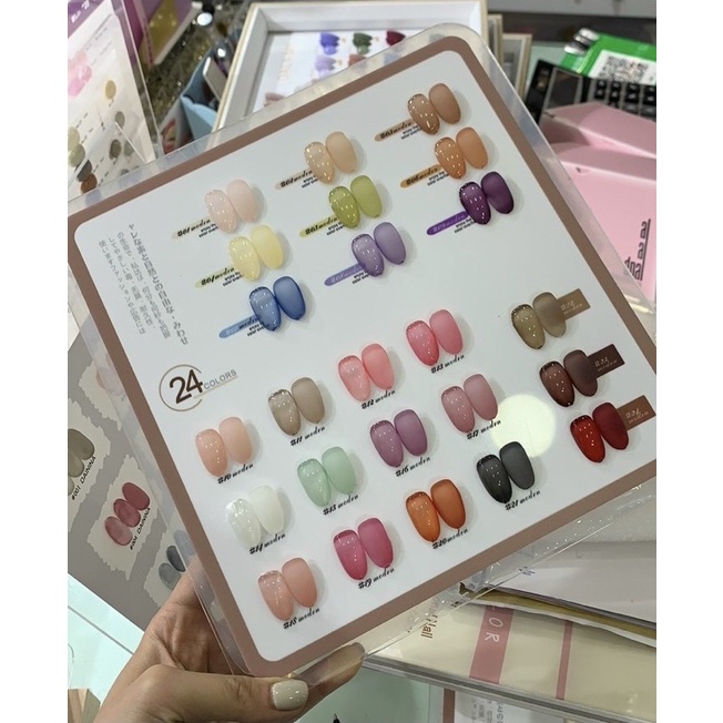 Set Sơn Thạch 24 Chai Very Good Nail chất đậm đặc, bám móng, lên màu chuẩn (tặng bảng màu sơn sẵn)