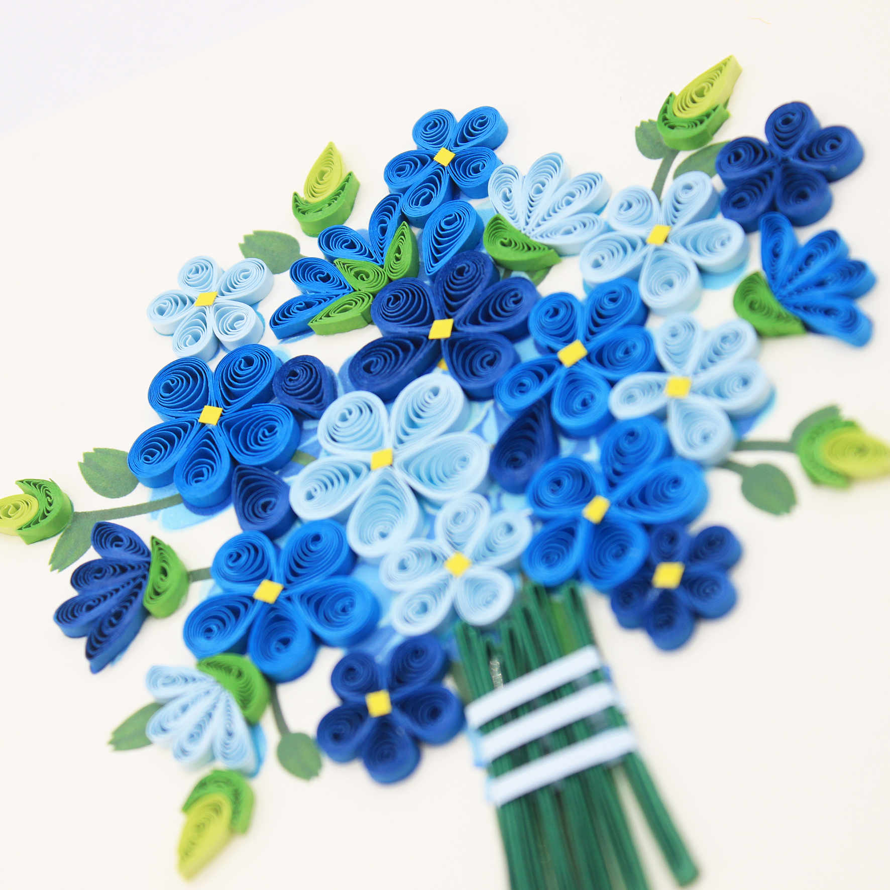 Thiệp Handmade - Thiệp Hoa lưu ly nghệ thuật giấy xoắn - Tặng Kèm Khung Giấy Để Bàn - Thiệp chúc mừng sinh nhật, kỷ niệm, tình yêu, cảm ơn...