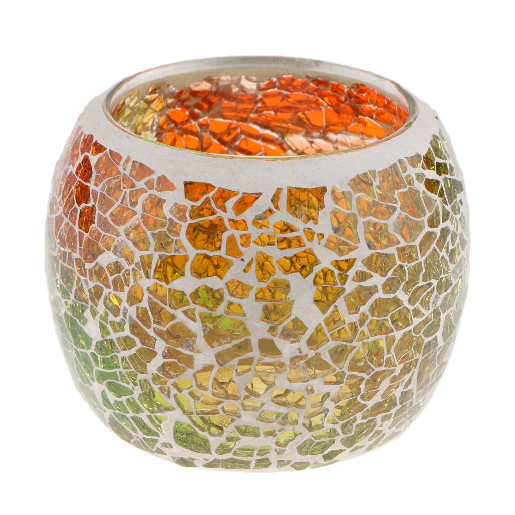 Mosaic Glass Votive Candles Tea Lights Holder Candlestick Bowl #1
