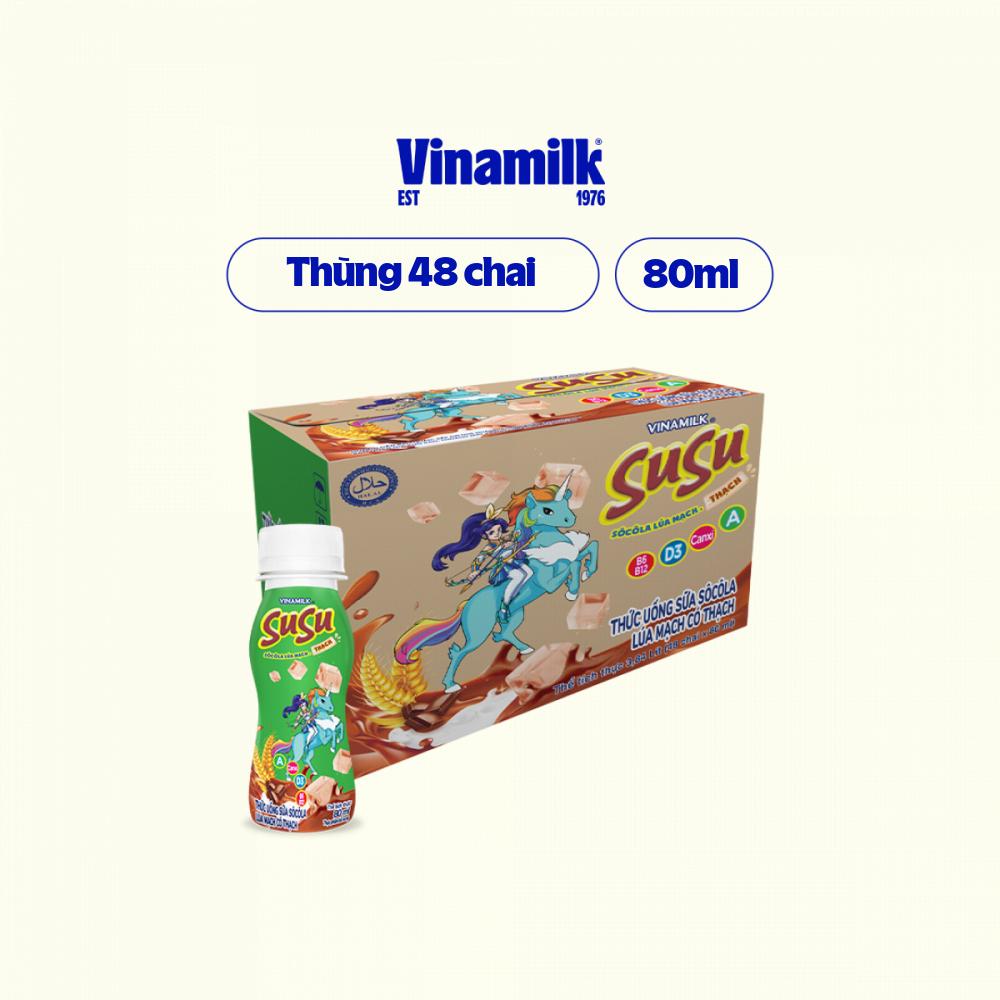 Thức uống sữa Socola lúa mạch Vinamilk Susu - Thùng 48 chai 80ml